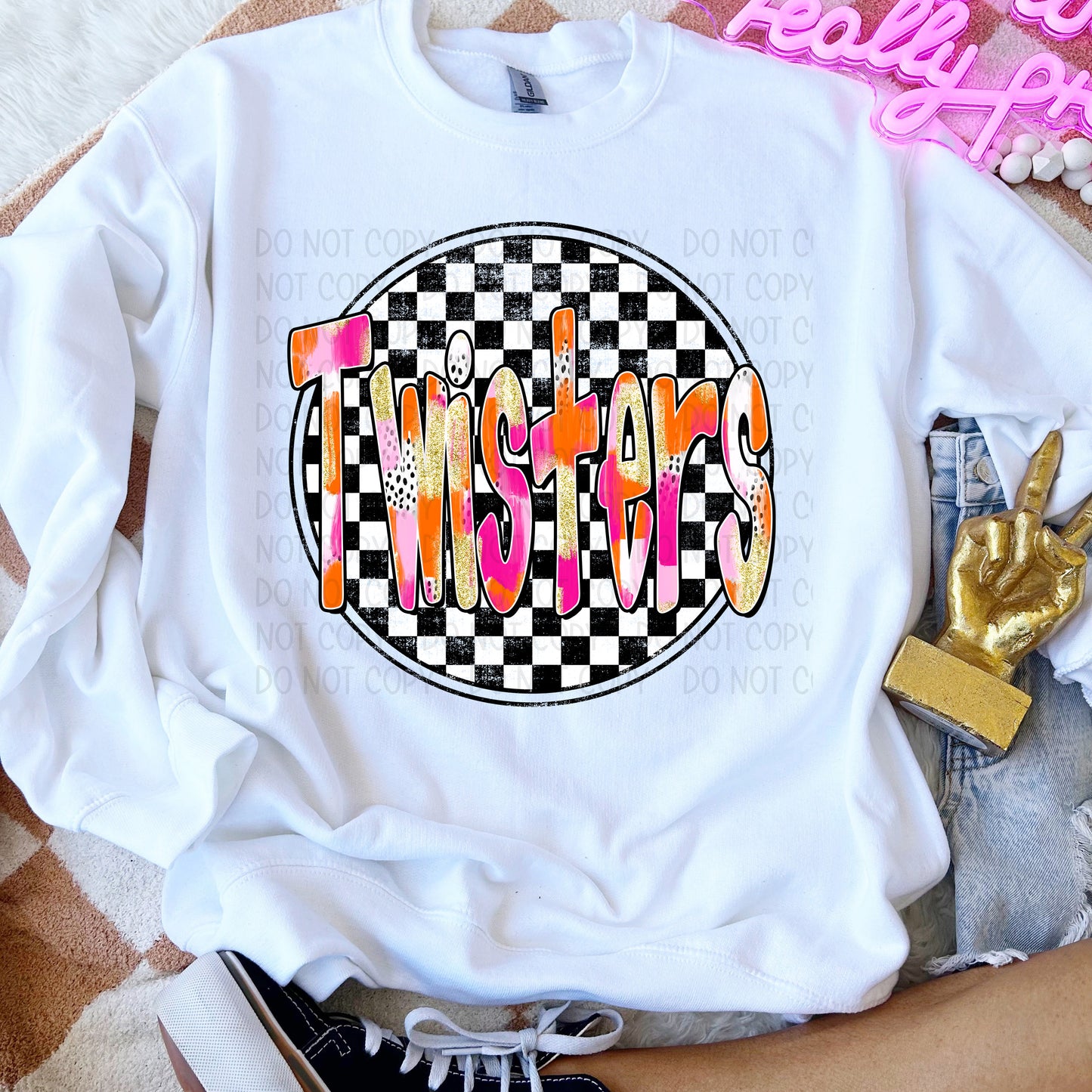 Preppy Checker Mascots DTF Transfer