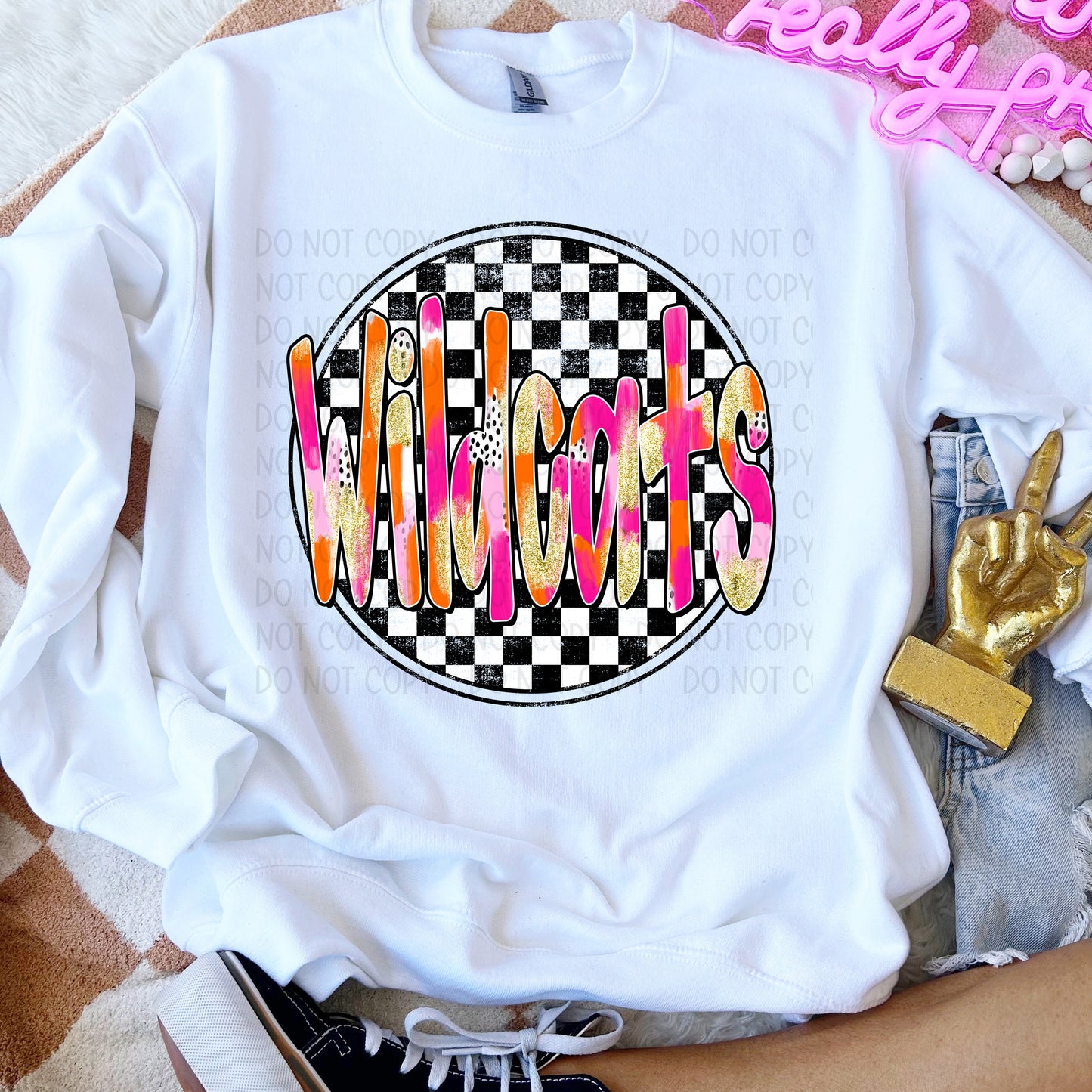 Preppy Checker Mascots DTF Transfer