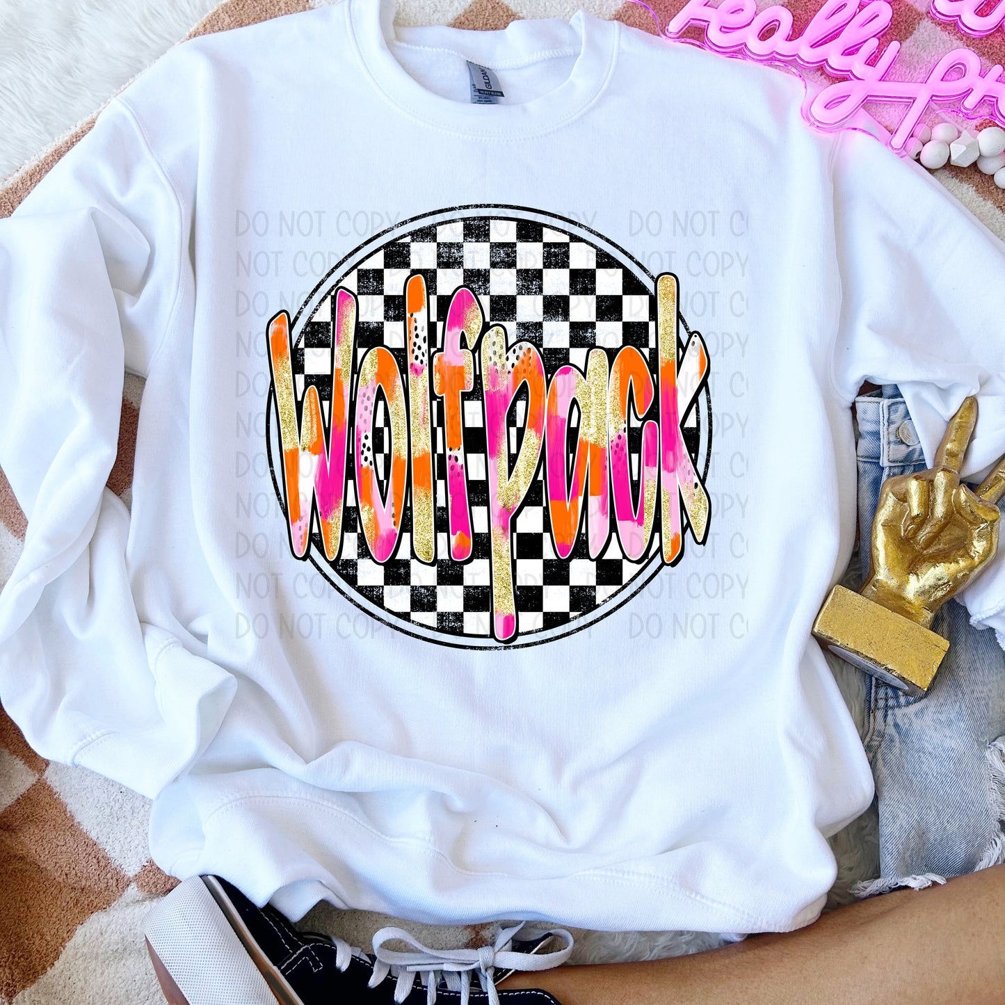 Preppy Checker Mascots DTF Transfer