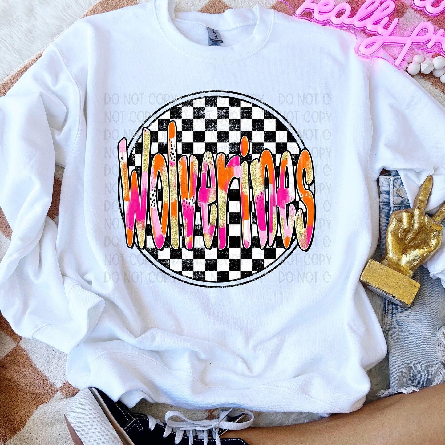 Preppy Checker Mascots DTF Transfer