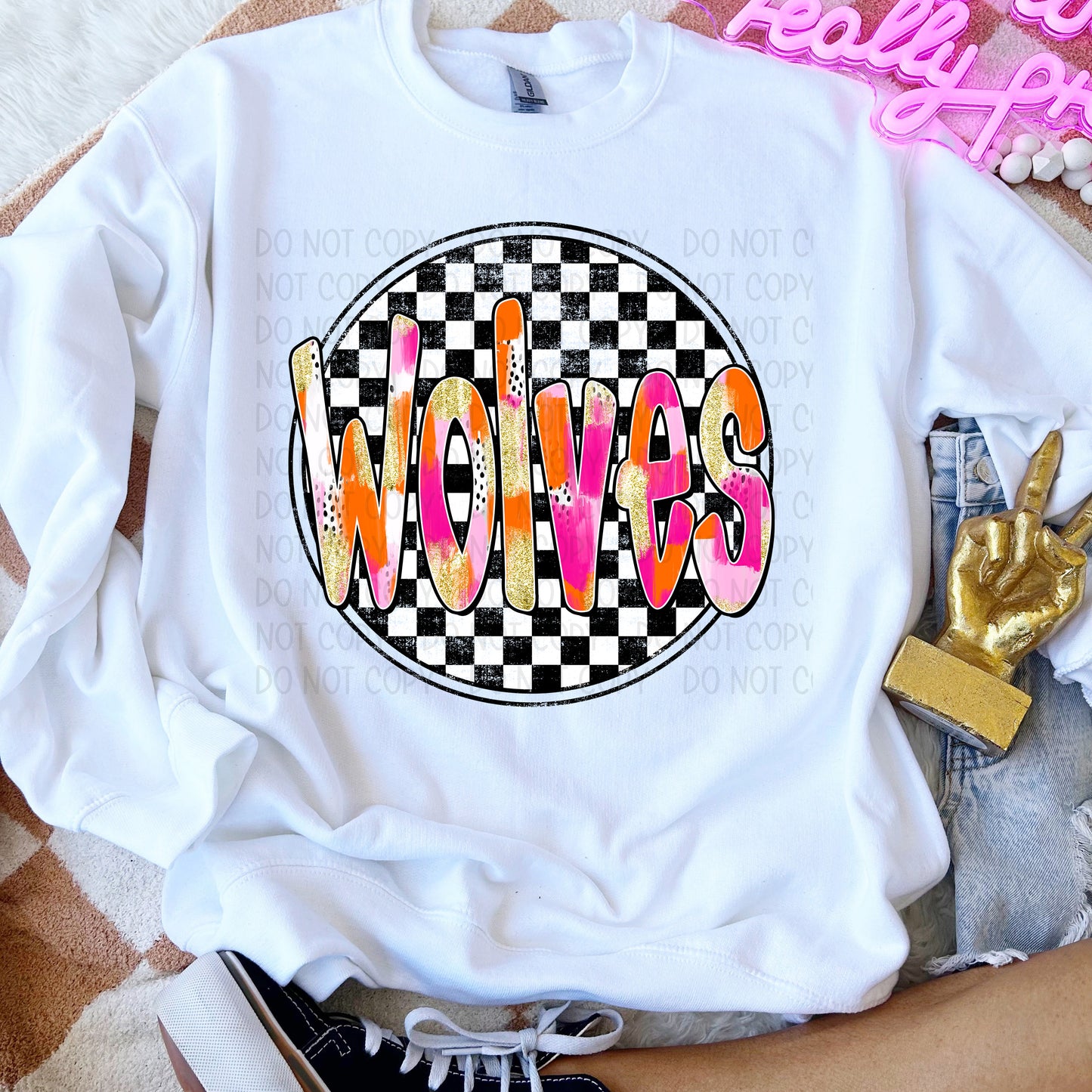 Preppy Checker Mascots DTF Transfer