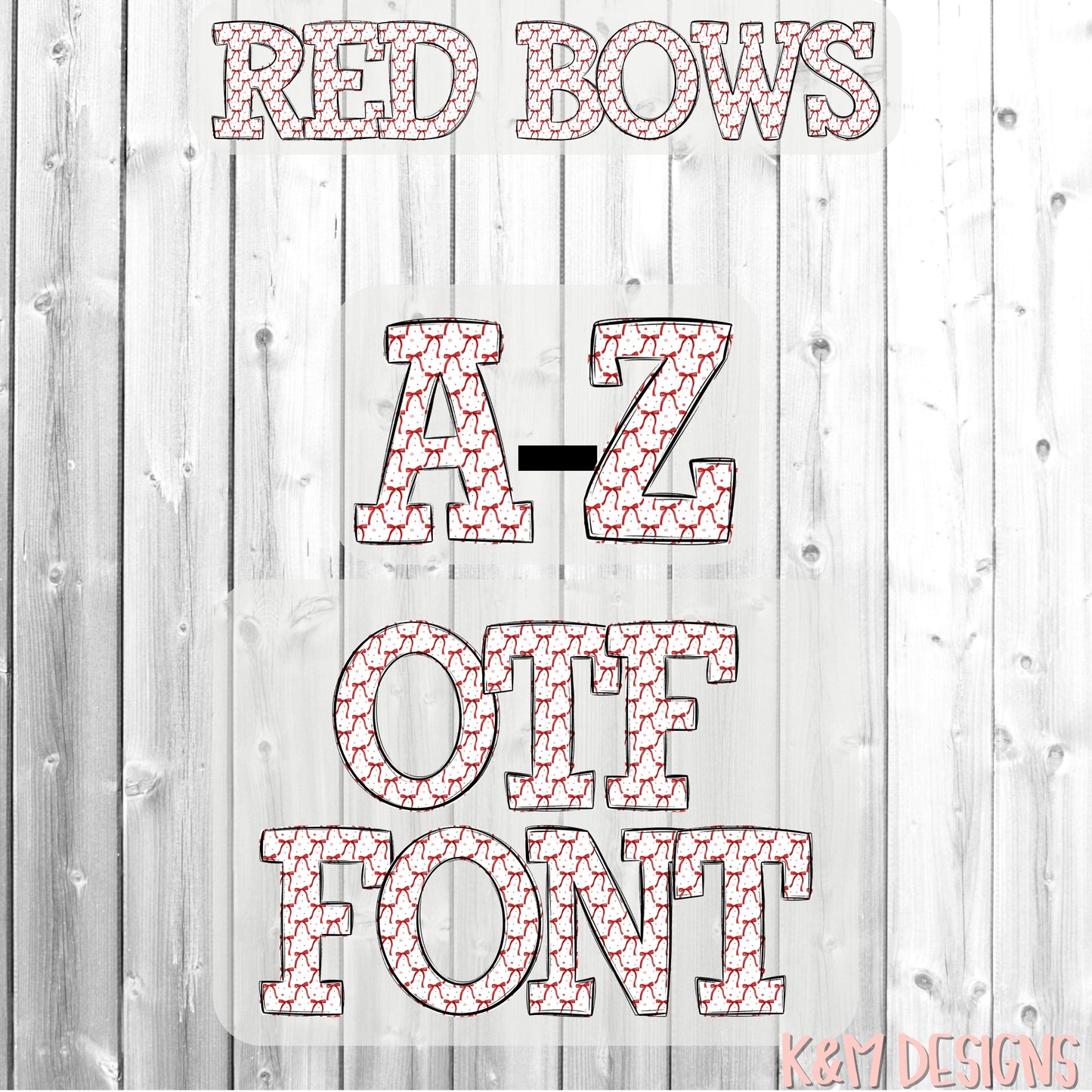 Red Bows Alpha OTF (Open-Type) Digital Download