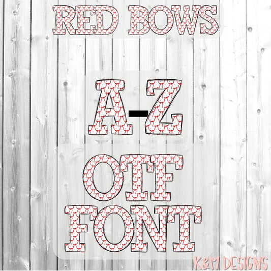 Red Bows Alpha OTF (Open-Type) Digital Download