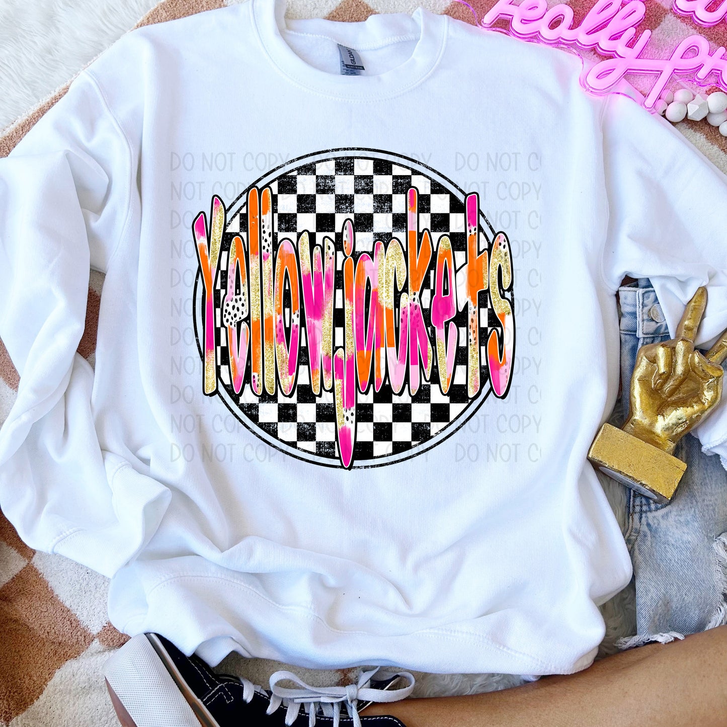 Preppy Checker Mascots DTF Transfer