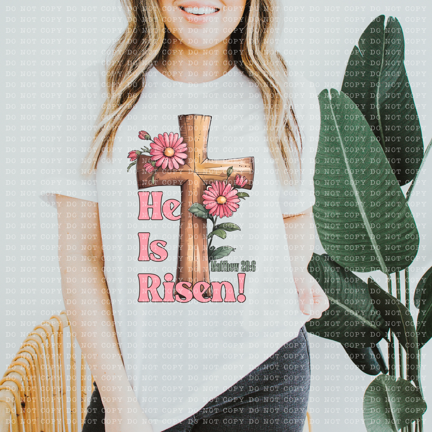 He Is Risen Cross DTF Transfer