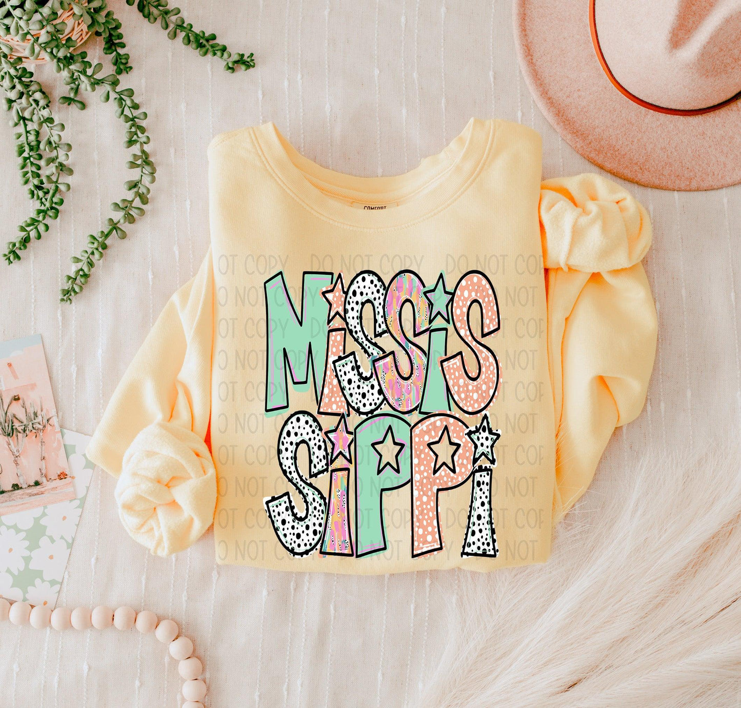 Mississippi Bright Doodle State DTF Transfer