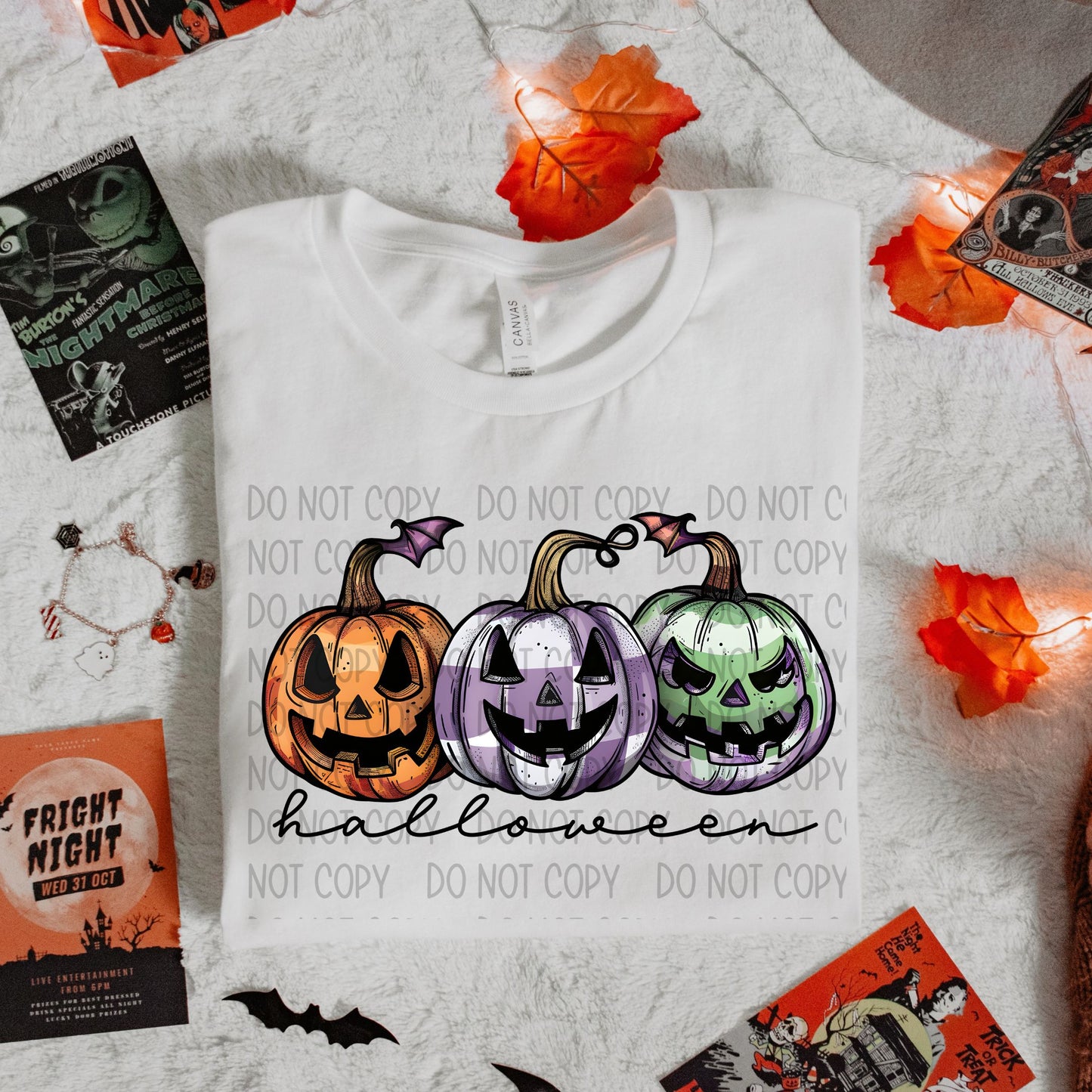 Halloween Colorful Pumpkin Trio DTF Transfer