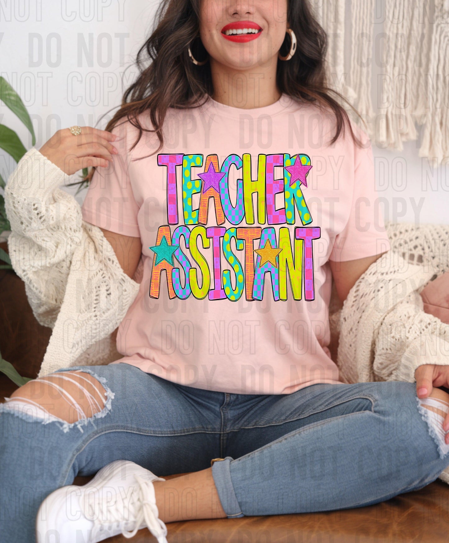 Teacher Assistant Preppy School DTF Transfer