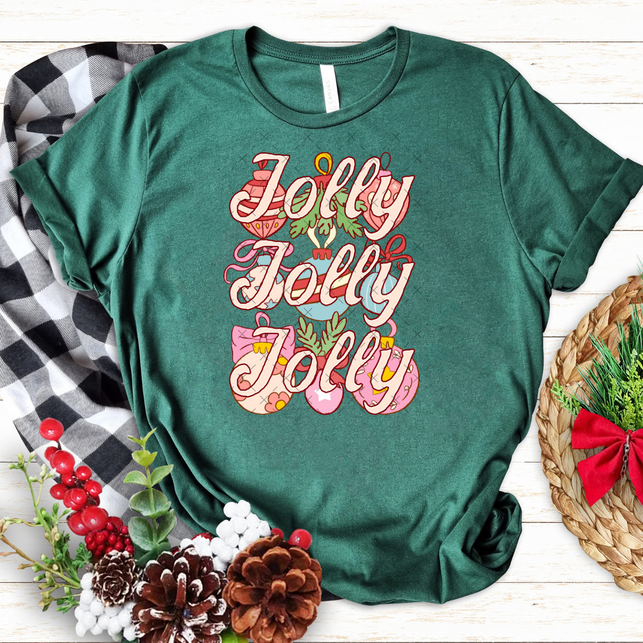 Jolly Stacked Ornaments DTF Transfer