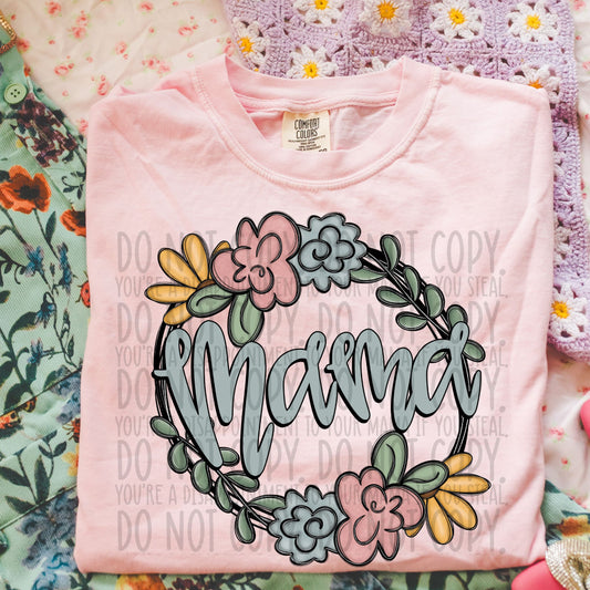 Mama Floral Circle DTF Transfer
