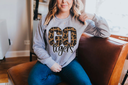 Go Tigers Leopard Sequined Faux DTF Transfer