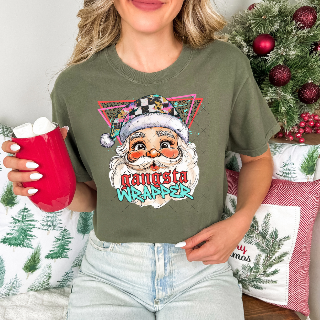 Gangsta Wrapper Santa DTF Transfer