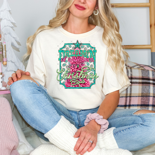 Dreaming Of A Western Christmas DTF Transfer