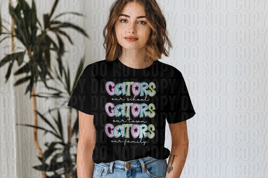 Gators - Our School Town Family Mascots DTF Transfer