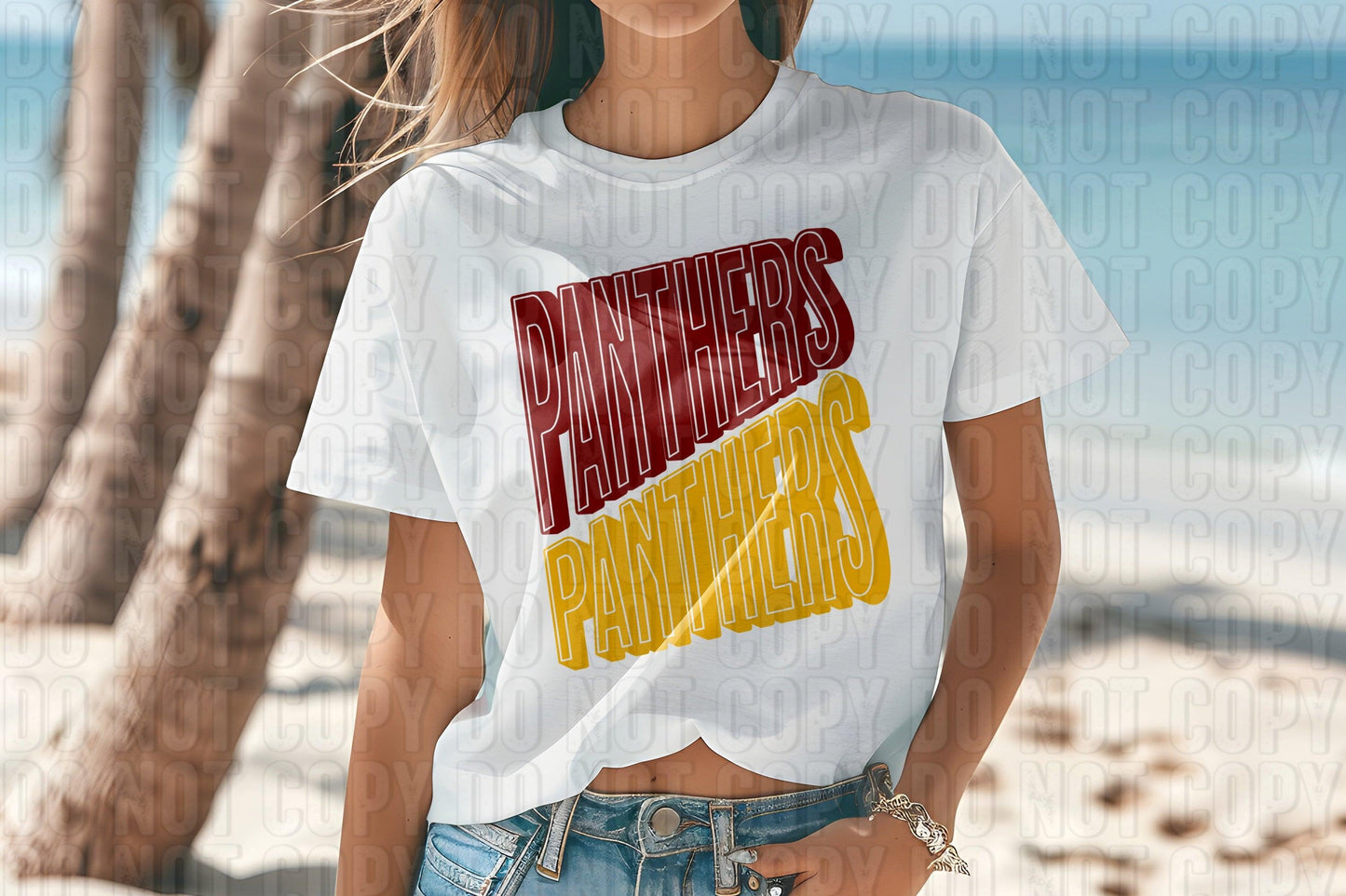 Panthers Red Yellow DTF Transfer