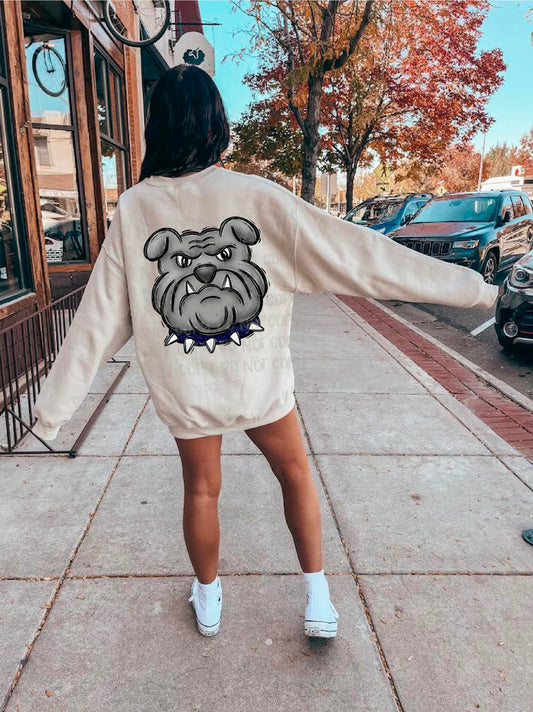 Bulldog Navy Collar DTF Transfer