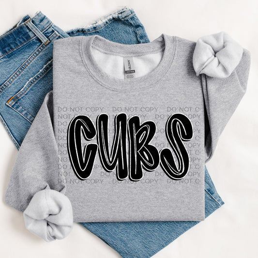 Cubs Retro Doodle DTF Transfer