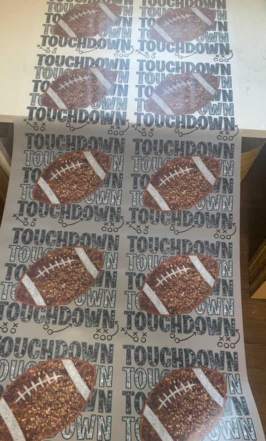 Touchdown Season Sequined Faux DTF Gang Sheet RTS (10 adult transfers)
