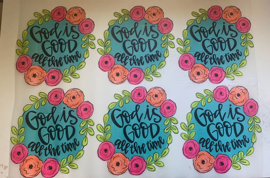 God is so good floral RTS (6 adult transfers)