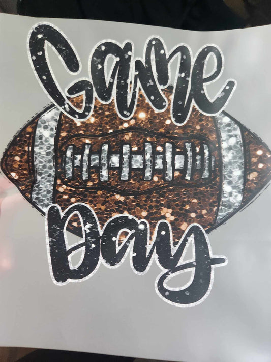 Game Day Football Glitter Faux RTS (1 adult transfers)