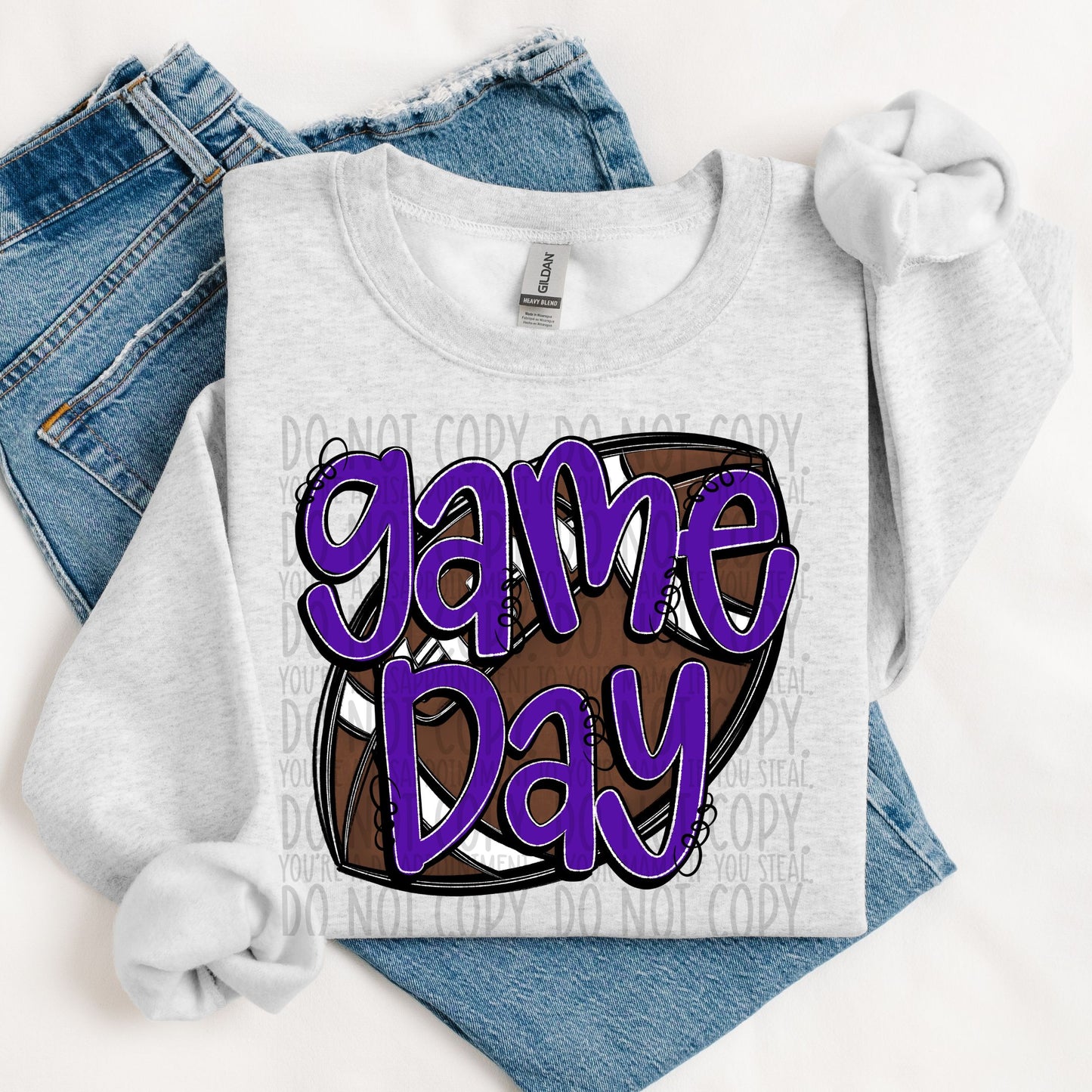 Game Day Football Purple DTF Transfer