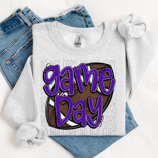 Game Day Football Purple DTF Transfer