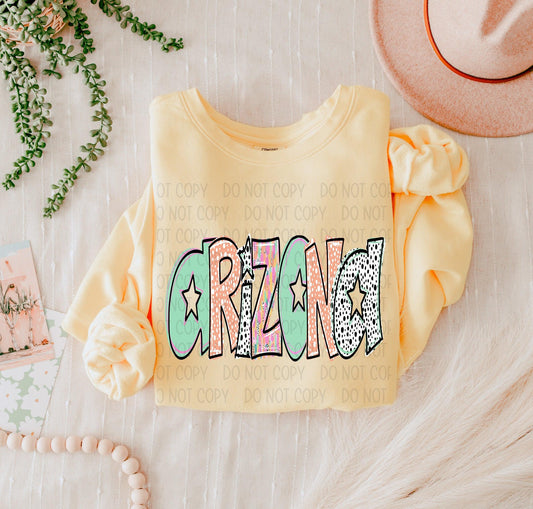 Arizona Bright Doodle State DTF Transfer