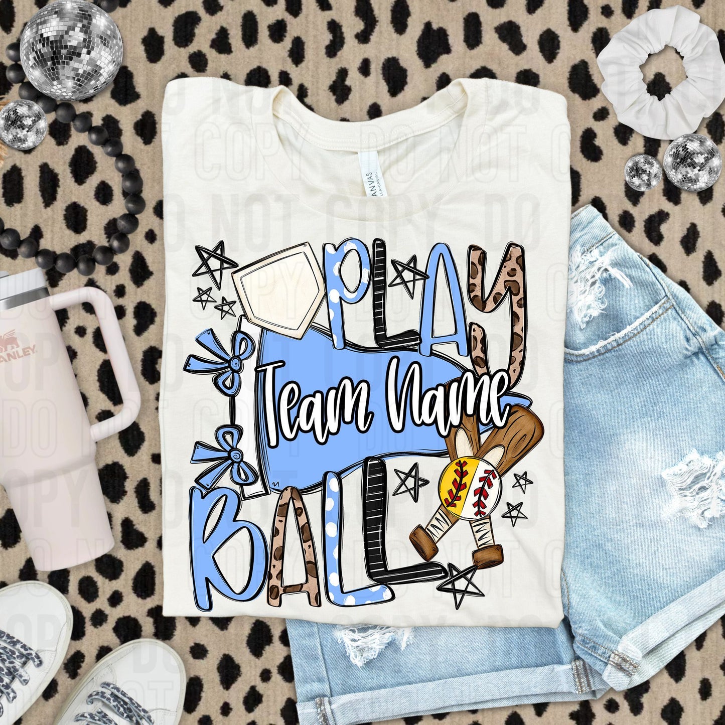 Play Ball Baseball Softball Or Both Custom Team Name DTF Transfer