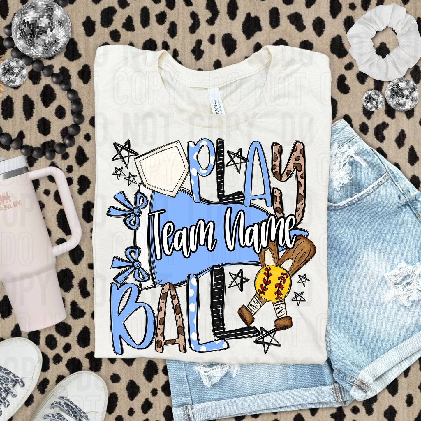 Play Ball Baseball Softball Or Both Custom Team Name DTF Transfer