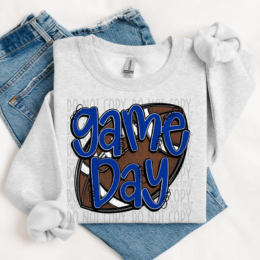Game Day Football Royal Blue DTF Transfer