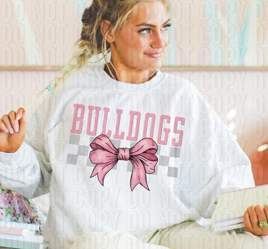 Coquette Bow Checkered Mascots DTF Transfer