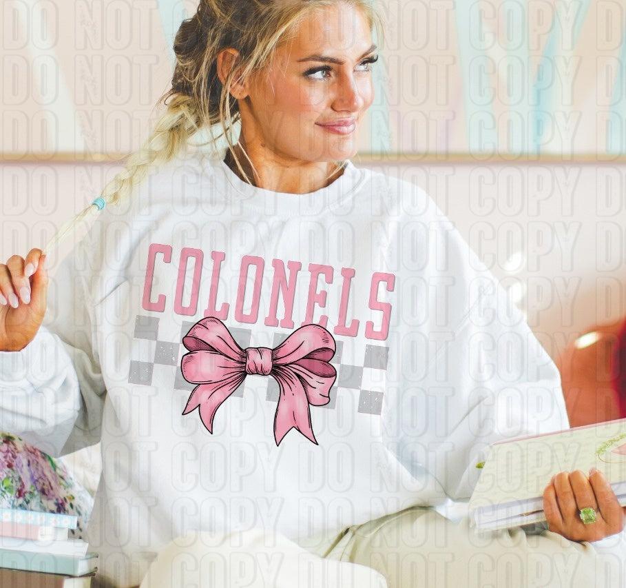 Coquette Bow Checkered Mascots DTF Transfer