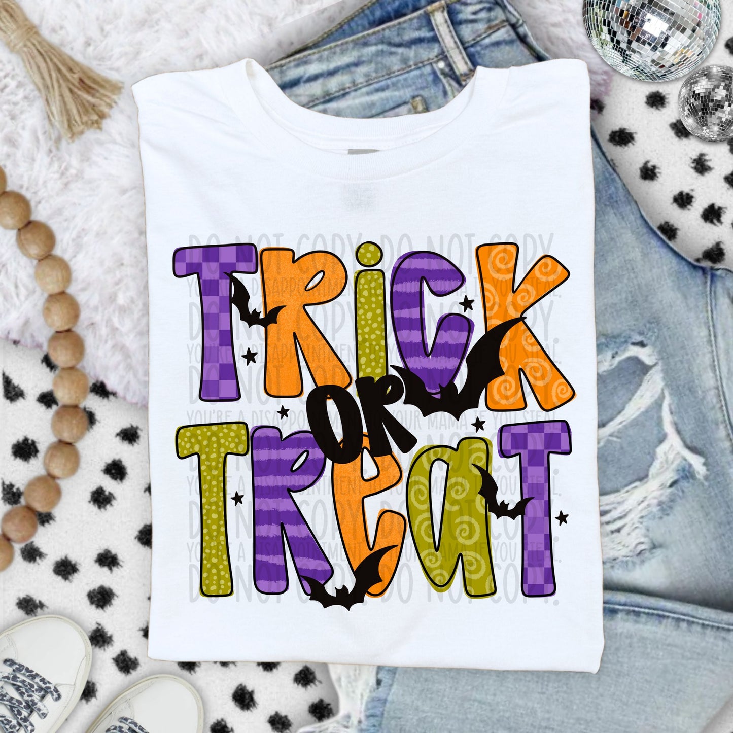 Trick Or Treat Festive Doodle DTF Transfer