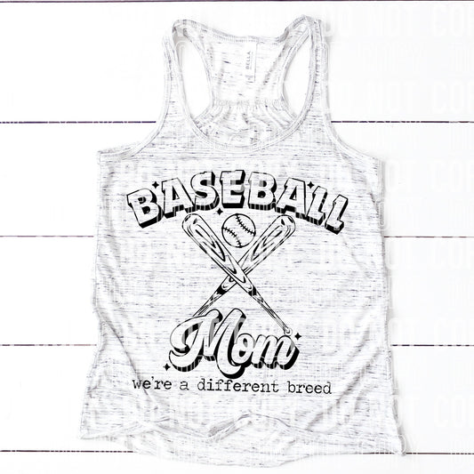 Baseball Mom Black Font DTF Transfer