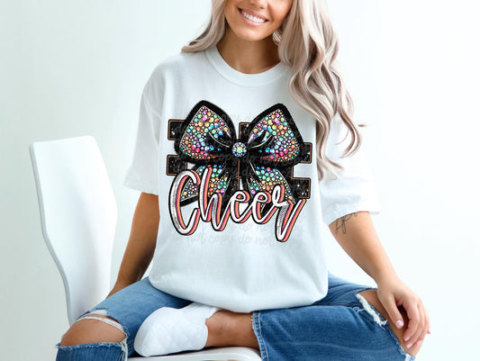 Cheer Rhinestone Faux DTF Transfer