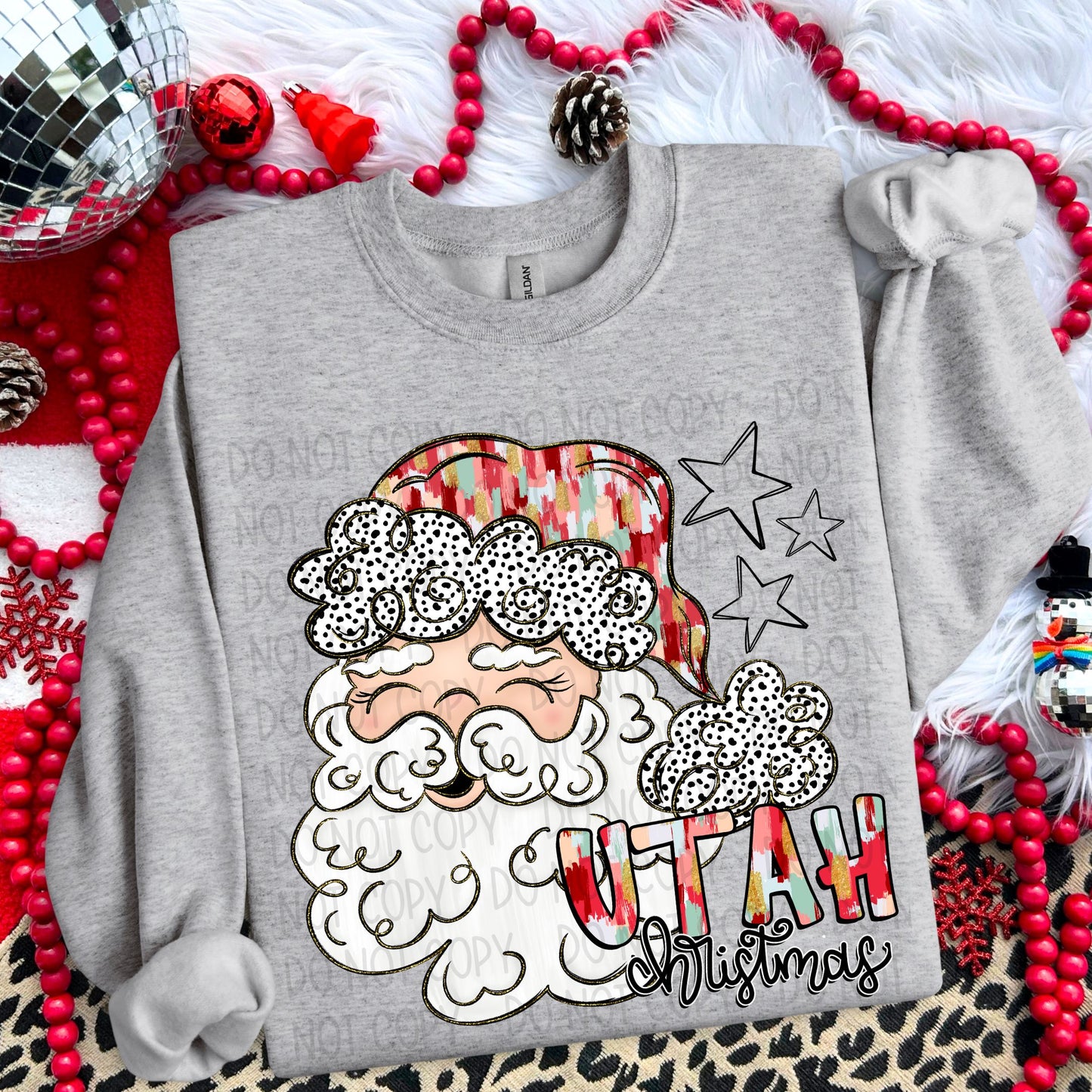 Santa Brushstroke States DTF Transfer