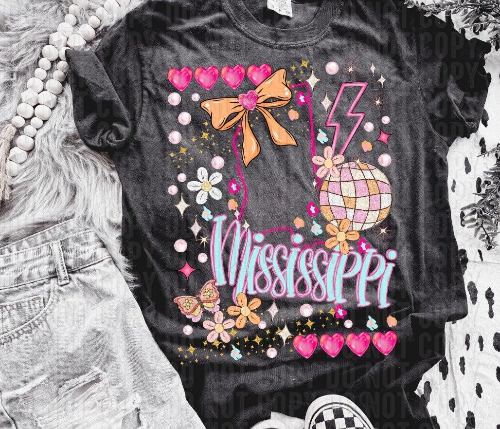 Mississippi Preppy Disco State DTF Transfer