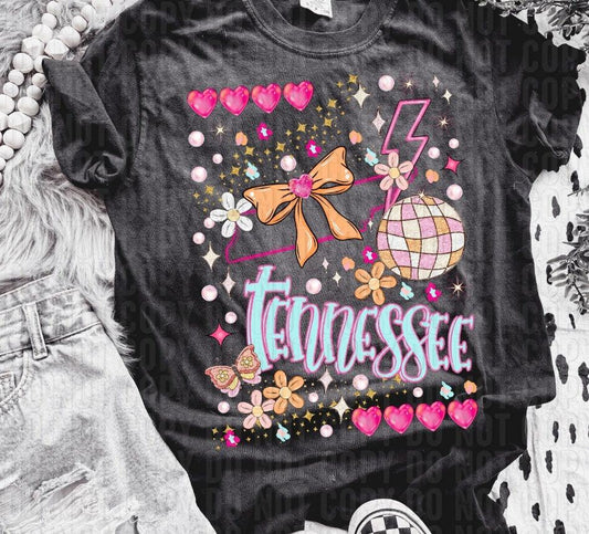 Tennessee Preppy Disco State DTF Transfer