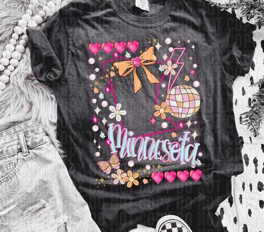 Minnesota Preppy Disco State DTF Transfer