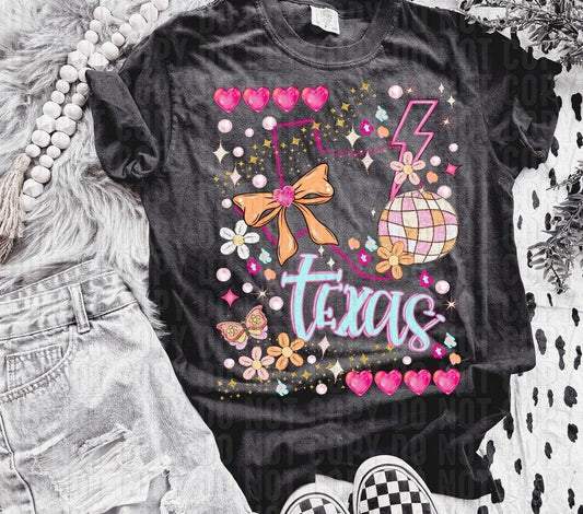 Texas Preppy Disco State DTF Transfer