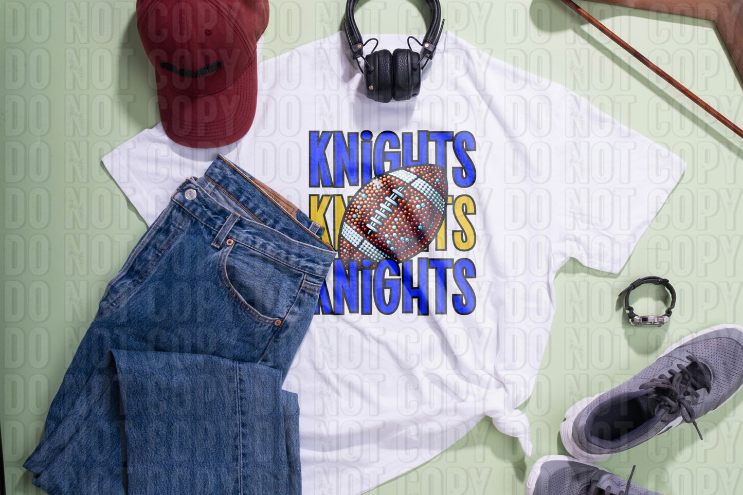 Knights Football Royal Blue Gold DTF Transfer