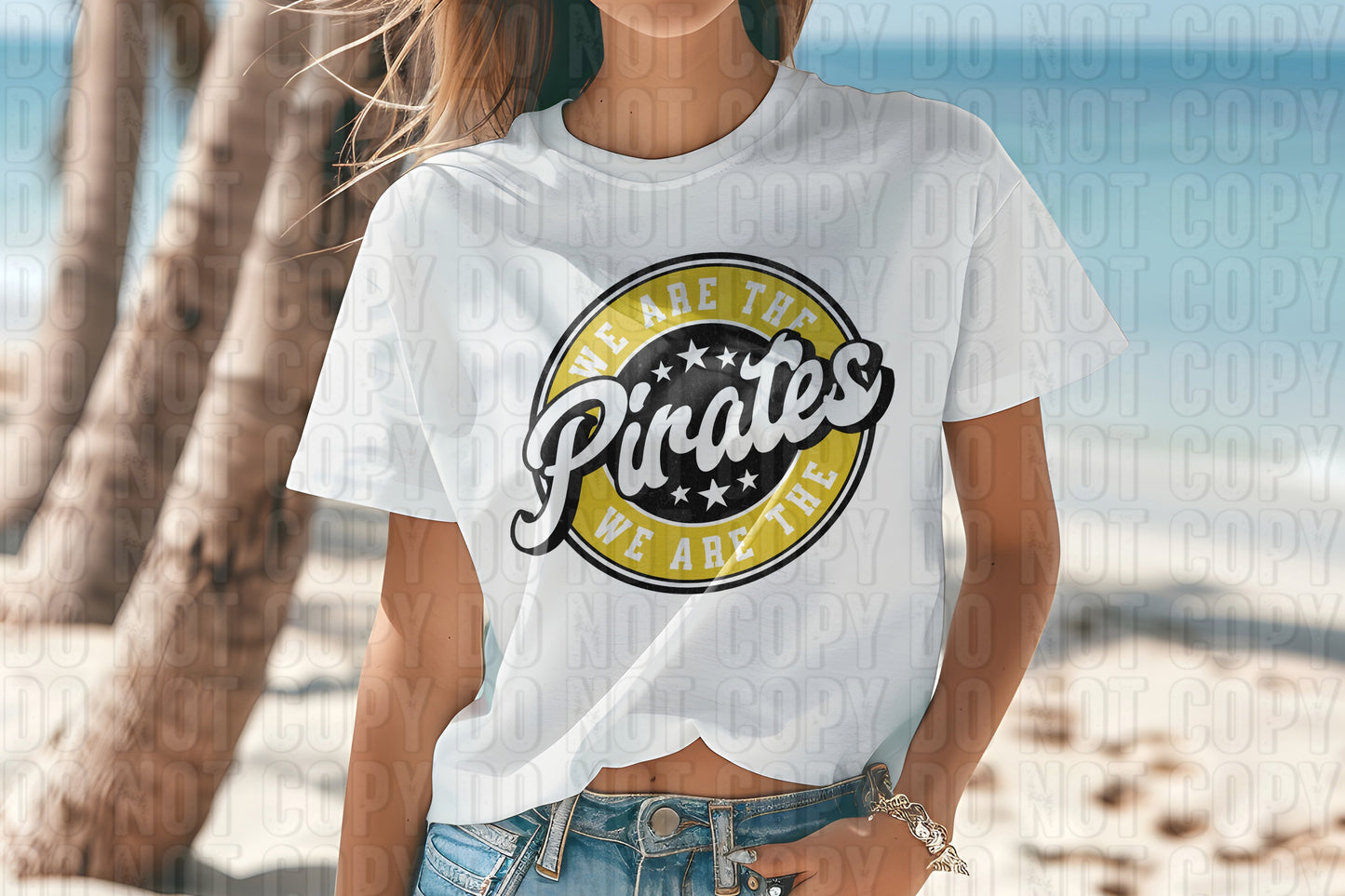 Pirates Yellow DTF Transfer