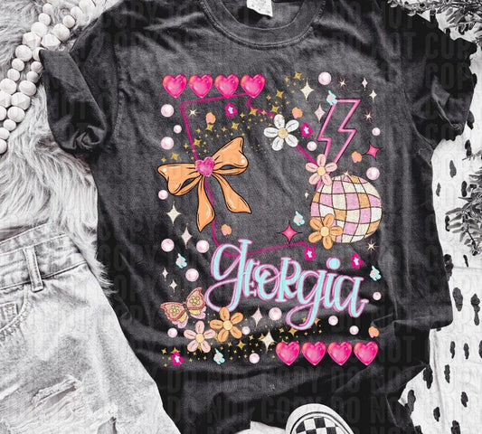 Georgia Preppy Disco State DTF Transfer