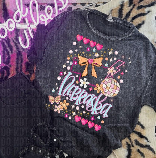 Nebraska Preppy Disco State DTF Transfer