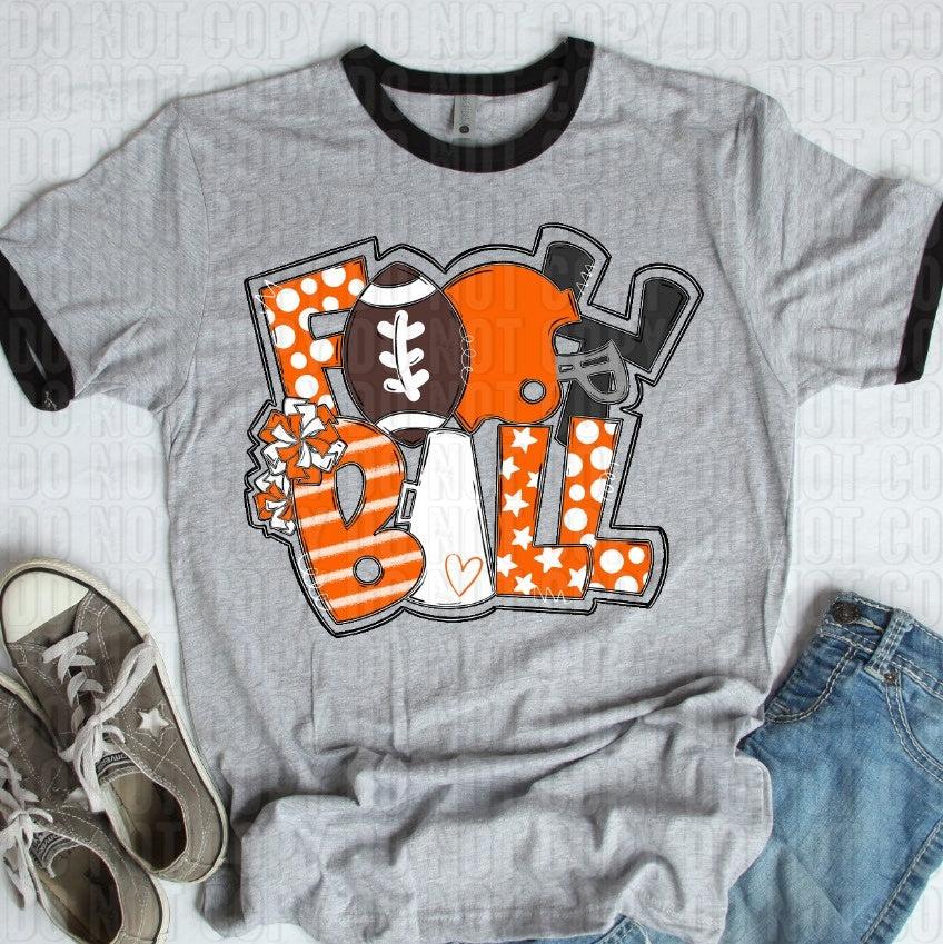 Football Orange White DTF Transfer