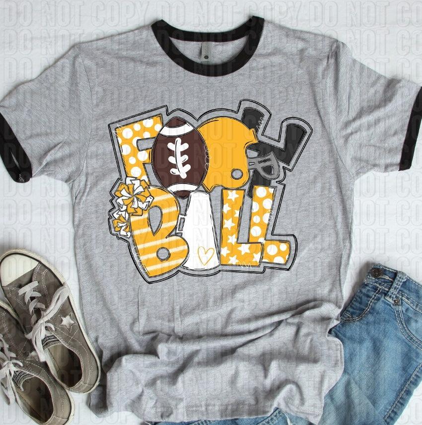 Football Yellow White DTF Transfer