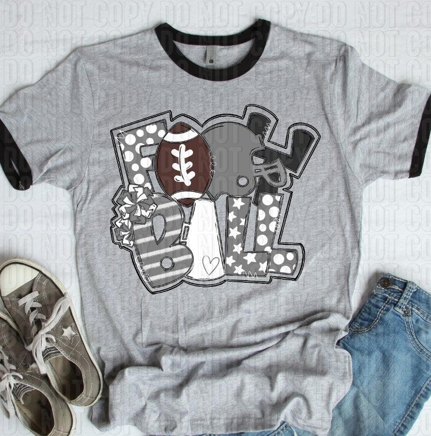 Football Gray White DTF Transfer
