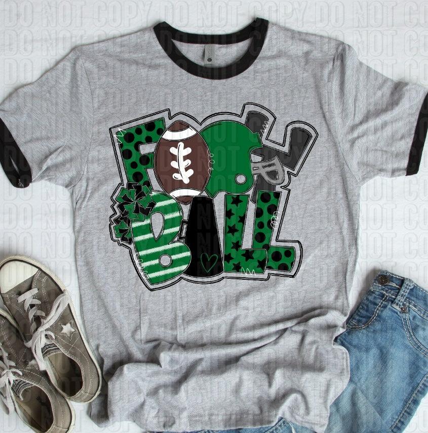 Football Green Black DTF Transfer