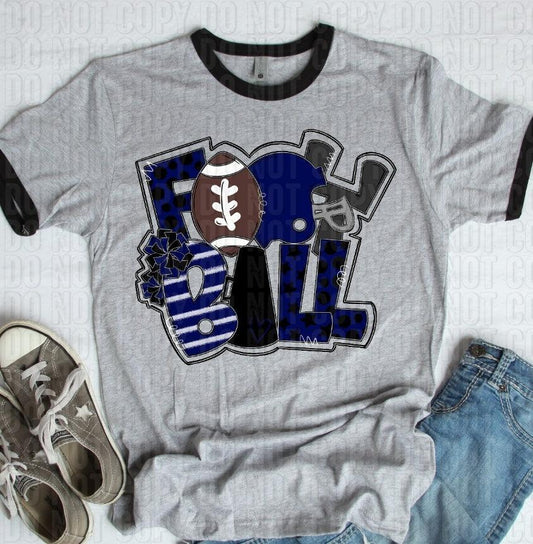 Football Navy Black DTF Transfer