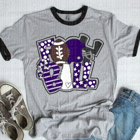 Football Purple White DTF Transfer